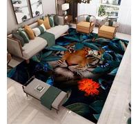 Large Area Rug 3D Animal Tiger Printed Carpet For Living Room Bedroom Kitchen Bathroom Modern Home Decor Non-Slip Flannel Sofa Table Rug Kids Play Mat 50 X 80 Cm -4150048086182