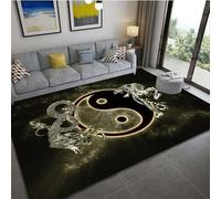 Large Area Rug 3D Dragon Rose Tai Chi Yin Yang Bagua Printed Carpet For Living Room Bedroom Kitchen Bathroom Modern Home Decor Non-Slip Flannel Sofa Table Rug Kids Play Mat 140 X 200 Cm -7A6A7D1W1R3V7