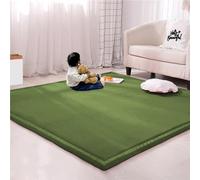 Large Area Rug Coral Velvet Play Mat,Thick Study Kitchen Nursery Carpet Crawling Mat for Yoga Floor Bed Mat Non-slip (70x150cm,Dark green)