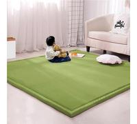 Large Area Rug Coral Velvet Play Mat,Thick Study Kitchen Nursery Carpet Crawling Mat for Yoga Floor Bed Mat Non-slip (120x180cm,Green)