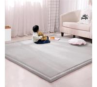 Large Area Rug Coral Velvet Play Mat,Thick Study Kitchen Nursery Carpet Crawling Mat for Yoga Floor Bed Mat Non-slip (120x180cm,Grey)
