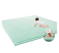 Large Area Rug Soft Coral Velvet Crawling Play Mat,Thick Memory Foam Nursery Rug Play Mat,Non-Slip Area Rugs Crawling Mats for Children, Toddler,Floor,Tatami,Yoga,Exercise (Light blue,23.6x39.4 inch)