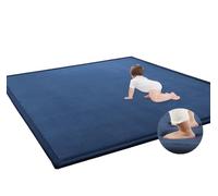 Large Area Rug Soft Coral Velvet Crawling Play Mat,Thick Memory Foam Nursery Rug Play Mat,Non-Slip Area Rugs Crawling Mats for Children, Toddler,Floor,Tatami,Yoga,Exercise (Navy,19.7x39.4 inch)