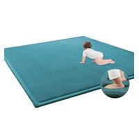 Large Area Rug Soft Coral Velvet Crawling Play Mat,Thick Memory Foam Nursery Rug Play Mat,Non-Slip Area Rugs Crawling Mats for Children, Toddler,Floor,Tatami,Yoga,Exercise (Blue,19.7x59.1 inch)