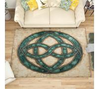 Large Area Rugs for Bedroom 120x180 cm, Celtic Knot Geometry Low Pile Carpets Living Room Non Slip Machine Washable Retro Color Rug for Kitchen Dining, Hallway, Office Decoration