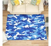 Large Area Rugs for Bedroom 160x230 cm, Navy Blue Low Pile Carpets Living Room Non Slip Machine Washable Abstract Camouflage Pattern Rug for Kitchen Dining, Hallway, Office Decoration
