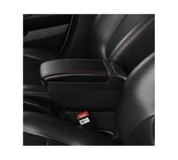 Large Armrest Arm Rest Centre Center Console Storage Box Leather Support For Ford For Focus 2 MK2 2005-2011(F Style Black Red No USB)