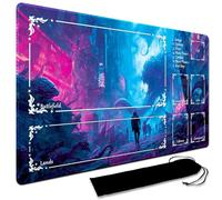 Large Art Board game Playmat With black waterproof bag, Custom Design Card Game Mat for mtg Playmat, Suture the edges,Compatible with Standard Card Sleeves 60CM x 35CM (With Zone,19)