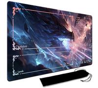 Large Art Gaming Playmat with Carrying bag, Custom Design Card Game Mat for mtg Playmat, Suture the edges,Compatible with Standard Card Sleeves 60CM x 35CM (With Zone,4)