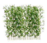 Large Artificial Bamboo Plant Privacy Fence - Indoor Outdoor Fake Bamboo Decor DIY Garden Screen Lush Green Leaves for Patio Courtyard and Backyard Privacy Solutions.