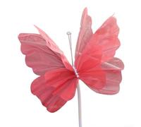 Large Artificial Butterfly Flower 50cm Silk Bloom with Glow in Dark Effect for Wedding Decor Hotel Party Garden Outdoor Event Red White Purple Pink(red)