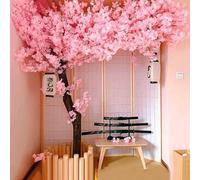 Large artificial cherry tree, Handmade Light Pink Cherry Tree, with Blossom Branches Handmade, Realistic flowers, for Indoor Outdoor Home Office Party Wedding,001,2x2m/6.6x6.6ft