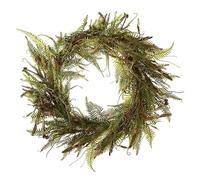 Large Artificial Fern Wreath, Rustic Greenery Wall Hanging, Faux Fern Leaf Door Wreath - 100cm, Botanical Room Decoration, Decorative Boho Woodland Style Wall Wreath