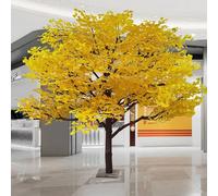 Large Artificial Ginkgo Tree, Simulated Green Plant with Natural Wood Trunk, Stunning Wishing Tree for Indoor Outdoor Decor, Easy to Assemble, H2xW1.5m/79x59in