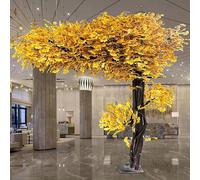 Large Artificial Ginkgo Tree, Simulated Green Plant with Natural Wood Trunk, Stunning Wishing Tree for Indoor Outdoor Decor, Easy to Assemble, H2xW1.5m/79x59in