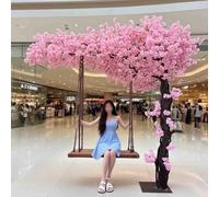 Large Artificial Japanese Cherry Blossom Tree -Handmade realistic flowers, Fake Plant Indoor Outdoor, For Christmas Home Office Party Wedding Decoration,001,2x1.5m/6.6x4.9ft