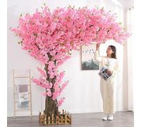 Large Artificial Japanese Pink Cherry Blossom Tree Indoor/Outdoor Fake Peach Tree Wishing Tree | Large Plant Cherry Blossom Tree,Pink,3 * 2m/118 * 78in