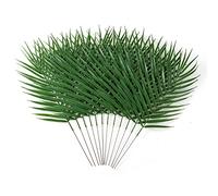 Large Artificial Palm Leaves, 12 Pcs Large Palm Leaves Decoration, Tropical Leaf with Stem Palm Branches, Palm Leaves Party Decorations, Faux Palm Leaves Palm Tree Leaves Decor(18.9'')