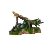 Large Artificial Tree Root Branch & Rocks with Moss Aquarium Fish Tank Ornament 31cm Long | Artificial Resin Ornament Safe for Fish, Turtles & Reptiles Aquascape Decor