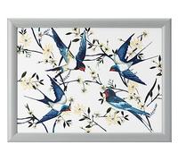Large Artisan Design Flying Home Flying Birds Lap Tray, Serving Tray, Bean Bag Tray, Cushioned Tray, Padded Tray