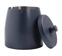 Large Ashtray with Lid for Cigarette, Stainless Steel Smokeless Odorless Windproof Ash tray for Home Office Tabletop Outside Patio Outdoor Balcony(3.93''x3.2''x3.82'')