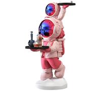Large Astronaut Floor-standing Statue Tray, Fashionable Sculpture With Double Tray, Office Art Ornaments, Gallery Entrance Storage Decoration, Housewarming Gift(Pink color)