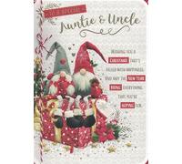 Large Auntie and Uncle Christmas Card, 17.8 x 25.4 cm, Cute Xmas Gnomes Design