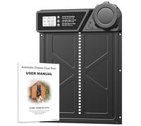 Large Automatic Chicken Coop Door, Aluminum Automatic Chicken Door with Manual & Timer Mode, Anti-Pinch & Battery Powered, LCD Display Chicken Door for Chickens, Ducks, and Geese