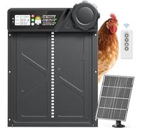Large Automatic Chicken Coop Door Solar Powered, Automatic Chicken Door Opener with Timer Modes, Intelligent Obstacle Sensors, Range 20M Remote Control Solar Chicken Coop Door, 14.2" H x 10.83" L
