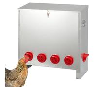 Large Automatic Chicken Feeder 85-120lbs, Galvanized Metal Chicken Food Dispenser, Rainproof & Rodent Proof No Waste Poultry Feeder for Backyard Coop, Farm, Ducks & Hens (6 Ports)