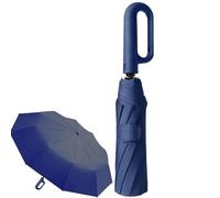Large Automatic Folding Umbrella - 105cm Diameter Strong Windproof Travel Umbrella With Carabiner Handle, Automatic Open/Close, Lightweight Portable Parasol Outdoor, For Travel, Commuting, Outdoor Use