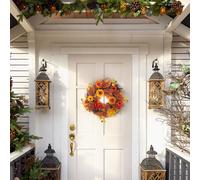 Large Autumn Daisy Maple Leaf Wreath Hanging Decoration