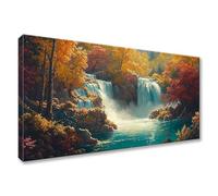 Large Autumn Diamond Art Kits Adults 45x90cm, Waterfall Diamond Painting Kits for Adults Beginners, DIY 5D Round Crystal Art, Rhinestones Embroidery Cross Stitch Painting for Room Decor Gifts Y0-729