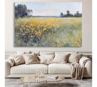 Large Autumn Forest And Flower Bed Landscape Canvas Art Print, For Living Room, Bedroom, Office Decor, Canvas Wall Art(80x120cm/Frameless)