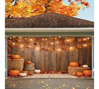 Large autumn garage door banner - durable polyester fiber with pumpkin and maple leaf patterns, perfect for Thanksgiving 200x140CM