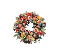 Large Autumn Wreath For Front Door Fall Wreath With Berry Branches Mixed Leaves Halloween Wreath Decorations Autumn Door Wreaths Outdoor Autumnal Wreath Ring Thanksgiving (A-Yellow-b, One Size)