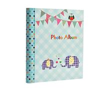 Large Baby Boy Blue Self-Adhesive 20/Sheets, 40/Sides Photo Album - Elephant Kids Ideal Gift Picture Album (Blue)