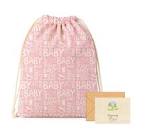 Large Baby Girl Bag, Pink Baby Shower Canvas Gift Bag