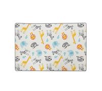 Large Baby Play Mat Reversible Safari Foam Floor Mat Foldable & Waterproof Non-Toxic Playmat for Babies & Toddlers Soft & Cushioned Tummy Time Mat for Indoor & Outdoor Use 180x120cm