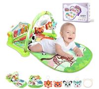 Large Baby Play Mat, Tap Piano Gym, Baby Piano Gym with Music and Lights, Baby Activity Gym Mat, Newborn Sensory Puzzle Toy Mat (Green)