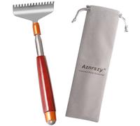 Large Back Scratcher Extendable, Aznrszy for Men Women Adults Long 24Inch with Wooden Handle Massage Roller, Extra Wide 15-Teeth Claw Sturdy Steel Hand Massagers, Dark-red