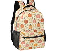 Large Backpack Modern Style Twill Weave Fabric Lightweight for Boys Girls, Blush Pumpkins, S, Daypack