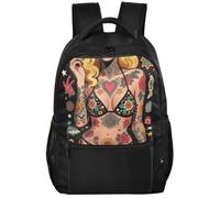 Large Backpack Modern Style Twill Weave Fabric Multi Pockets for Teens 7-18