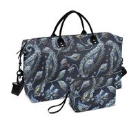 Large Bag Architectural Paisley Midnight Design Carry On Personal Item Bag with Adjustable Strap for Sports Large Capacity bolso viajero para mujer