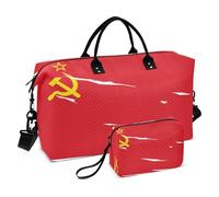 Large Bag Travel Overnight Carry on Bag with Adjustable Strap for Airplane Traveling Foldable Soviet Union Flag Union Of Soviet Socialist Republics National