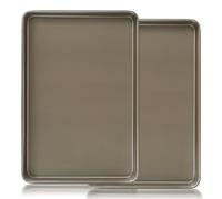 Large Baking Tray Set of 2, Non Stick Oven Trays, Carbon Steel Cookie Sheet Baking Sheets Pan, Baking Trays for Oven 17.5 x 11.8 Inch