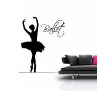 Large Ballet Dancer Silhouette Wall Art Spin Decal Sticker Decal Vinyl Transfer Mural Room Decoration 57x74cm