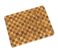 Large Bamboo Chequered Chopping Board with Juice Groove and Handles, Thick 4cm Butchers Block