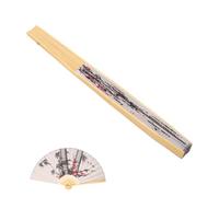 Large Bamboo Folding Wall Fan Decor for Living Room Lounge | Traditional oriental style, reliable display with quick installation, wall-mounted decorative piece for lounge spaces