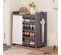 Large Bamboo Shoe Cabinet for Entryway Stylish nizer for Sneakers & Leather Shoes Space Saving Shoe Rack for Hallway 70 x 23 x 82 cm Keeps Shoes Neat and Tidy